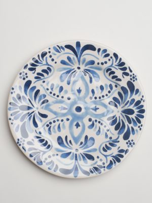 Indigo Pattern Salad Plate