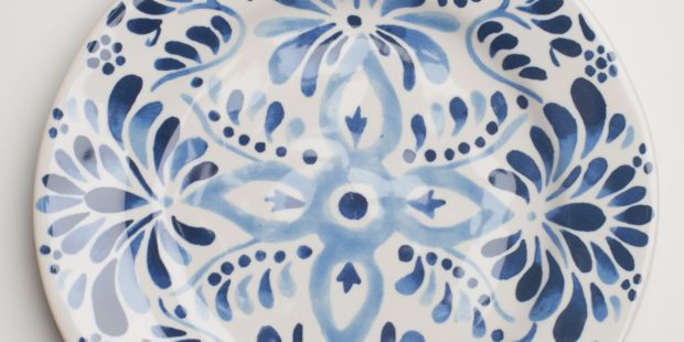 Indigo Pattern Salad Plate