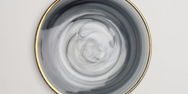 Grey Smoke Salad Plate