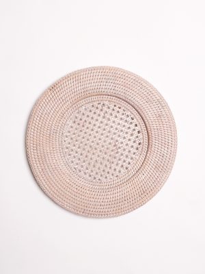 Whitewashed Rattan Charger