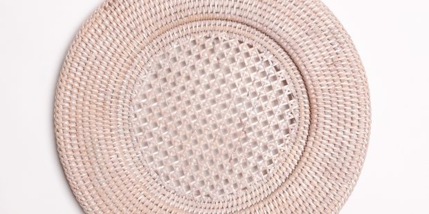 Whitewashed Rattan Charger