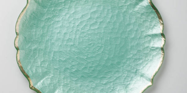 Baroque Glass Charger in Aqua