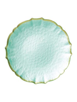 Baroque Salad Plate in Aqua