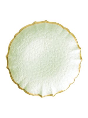 Baroque Glass Salad Plate in Pistachio