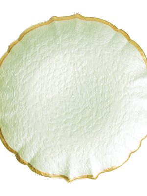 Baroque Glass Charger in Pistachio