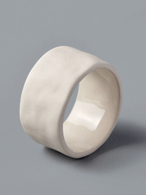 White Stoneware Napkin Ring