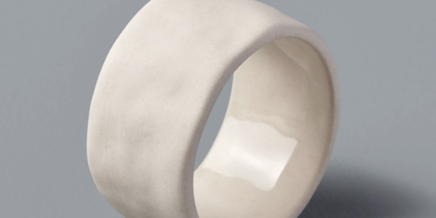 White Stoneware Napkin Ring