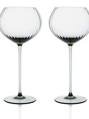 British Green Red Wine Glass