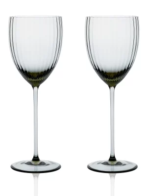 British Green White Wine Glass