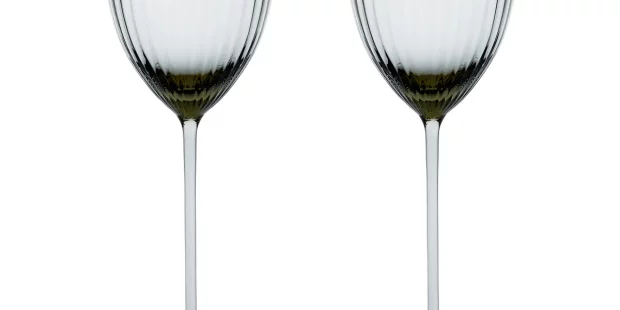 British Green White Wine Glass